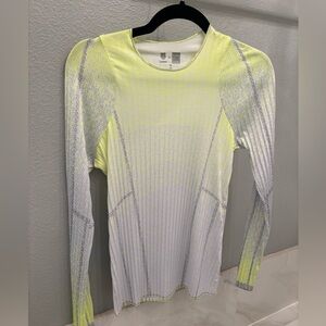 Lucky in Love Neon Yellow and Gray Long Sleeve Tennis Jersey